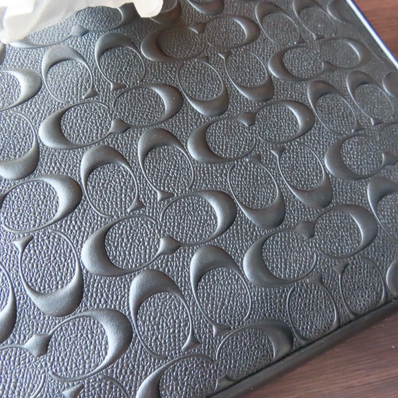 Coach Graham Slim Brief In Black Signature Leather - Picture 8 of 9